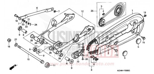 GABEL, HINTEN CG125M1 de 2001